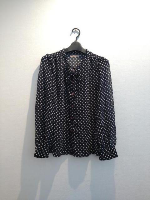 アンナケリー◆シフォン ネイビー ドット リボン ブラウス シャツ 38 < ブランド アンナケリー◆シフォン ネイビー ドット リボン ブラウス シャツ 38 < ブランドの