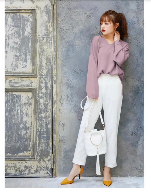 新品 ハーフミラノVネックプルオーバー トップス 薄手春ニット フリーサイズ < 女性ファッション  新品 ハーフミラノVネックプルオーバー トップス 薄手春ニット フリーサイズ  < 女性ファッションの