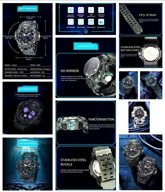 SMAEL 8008MC X|[cEHb`(ʃ^CvEA[~[O[j