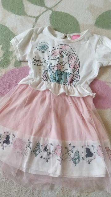 サイズ120☆アリエル☆レース付ワンピース < キッズ/ベビー サイズ120☆アリエル☆レース付ワンピース < キッズ/ベビーの