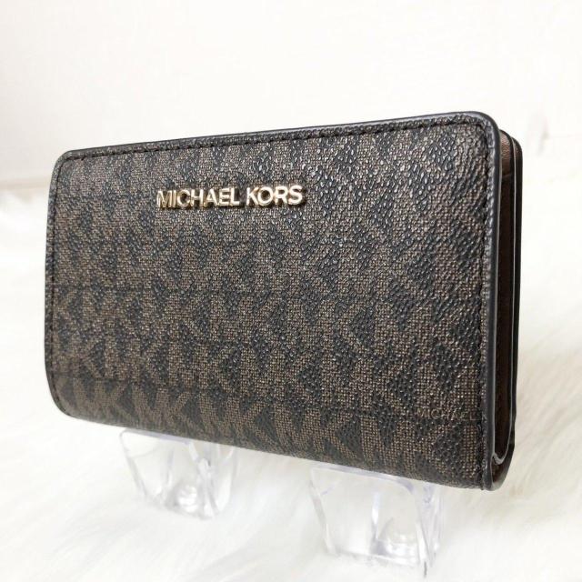 【極美品】マイケルコース 二つ折り財布 L字ファスナー 総柄 MKシグネチャー < ブランド 【極美品】マイケルコース 二つ折り財布 L字ファスナー 総柄 MKシグネチャー < ブランドの