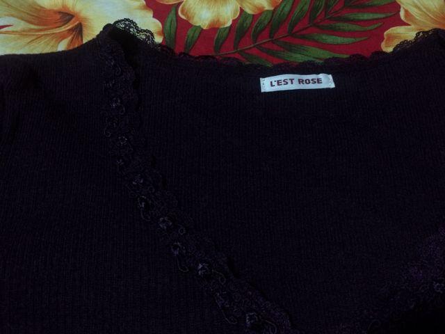 レストローズ☆濃紫☆お花レースカーディガン☆超美品☆ < ブランド  レストローズ☆濃紫☆お花レースカーディガン☆超美品☆ < ブランドの