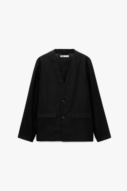 ☆ZARA ザラ コットン リネン ブレザー ジャケット/メンズ/S/ブラック☆新品☆新作モデル < ブランド ☆ZARA ザラ コットン リネン ブレザー ジャケット/メンズ/S/ブラック☆新品☆新作モデル < ブランドの