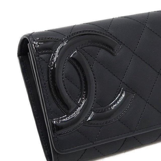 ◆ 本物 程度良 ◆ CHANEL シャネル 長財布 カンボンライン エナメルココ マトラッセ ブラック 黒 人気 A50077 < ブランド ◆ 本物 程度良 ◆ CHANEL シャネル 長財布 カンボンライン エナメルココ マトラッセ ブラック 黒 人気 A50077 < ブランドの
