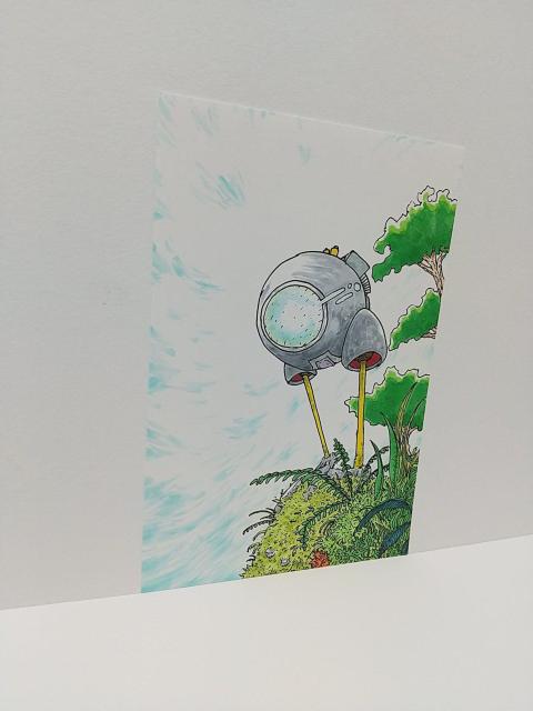オリジナルイラスト 手描きイラスト 機械と植物 ハンドメイド 絵 アート 原画 アナログ 自作 インテリア カラー コピック < アニメ/コミック/キャラクター  オリジナルイラスト 手描きイラスト 機械と植物 ハンドメイド 絵 アート 原画 アナログ 自作 インテリア カラー コピック < アニメ/コミック/キャラクターの