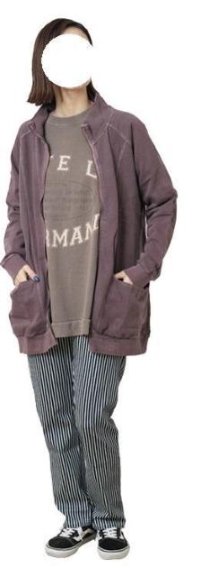 Lupilienピグメントバイオ加工裏毛スウェットハイネックジップアップスウェットワイドカーデ ZIP UPヴィンテージ パープル < 女性ファッション  Lupilienピグメントバイオ加工裏毛スウェットハイネックジップアップスウェットワイドカーデ ZIP UPヴィンテージ パープル < 女性ファッションの