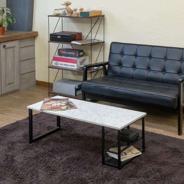 【送料無料】棚付センターテーブル 90×40cm 収納 木目調 ストーン調 マーブルホワイト 大理石柄 ローテーブル 机 < インテリア/ライフ 【送料無料】棚付センターテーブル 90×40cm 収納 木目調 ストーン調 マーブルホワイト 大理石柄 ローテーブル 机 < インテリア/ライフの