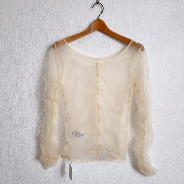 新品!!◆Chico/チコ◆シアーシャーリングT★アイボリーF*透け感*秋コーデ♪ < ブランド  新品!!◆Chico/チコ◆シアーシャーリングT★アイボリーF*透け感*秋コーデ♪ < ブランドの