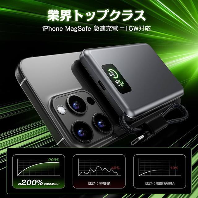 モバイルバッテリー 軽量 薄型 小型 10000mAh大容量 マグネット式ワイヤレス充電器 PD PSE認証済 MagSafe対応 < 家電/AV モバイルバッテリー 軽量 薄型 小型 10000mAh大容量 マグネット式ワイヤレス充電器 PD PSE認証済 MagSafe対応 < 家電/AVの
