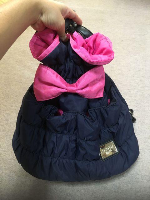 ジェニィlove*ダウン/巾着型リュック*デカリボン*数回使用 < ブランド  ジェニィlove*ダウン/巾着型リュック*デカリボン*数回使用  < ブランドの