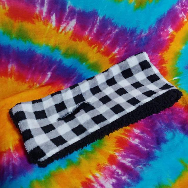 男女兼用(///∇///)ブロックチェック柄×ボアマフラー□ネックウォーマー < キッズ/ベビー  男女兼用(///∇///)ブロックチェック柄×ボアマフラー□ネックウォーマー < キッズ/ベビーの