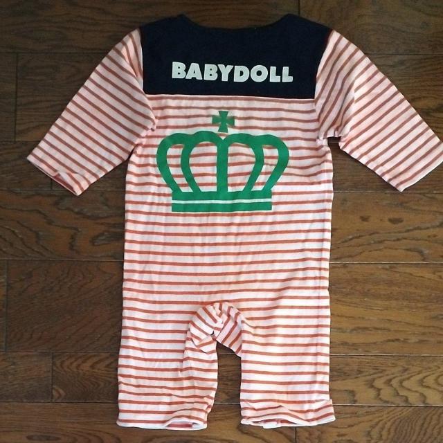 90サイズ 長袖長パンツ ロンパース BABY DOLL び < キッズ/ベビー 90サイズ 長袖長パンツ ロンパース BABY DOLL び < キッズ/ベビーの