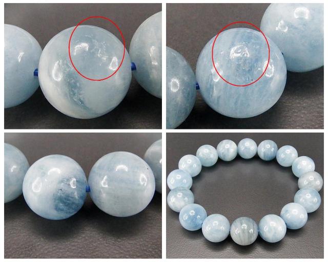 一点物アクアマリン約13mm大玉天然石ブレスレット106-135RYZa < 女性アクセサリー/時計  一点物アクアマリン約13mm大玉天然石ブレスレット106-135RYZa < 女性アクセサリー/時計の