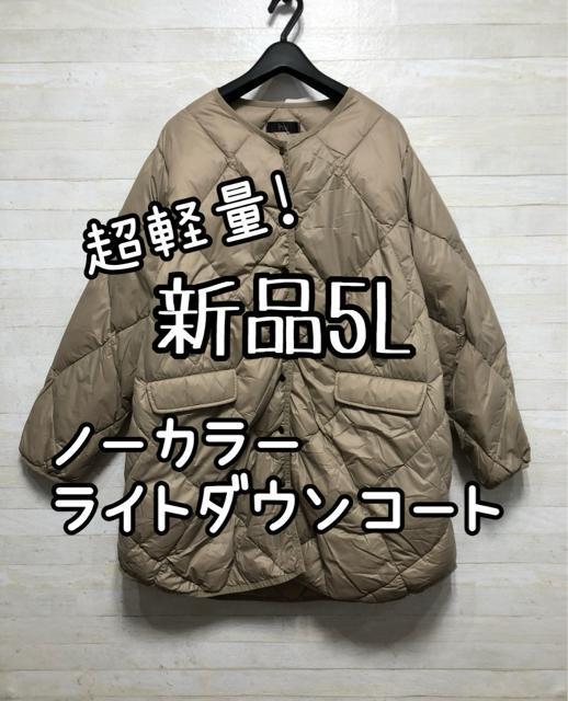 新品☆5L♪ベージュ系ライトダウンコート♪ノーカラー軽量シンプル☆Q565 < 女性ファッション 新品☆5L♪ベージュ系ライトダウンコート♪ノーカラー軽量シンプル☆Q565 < 女性ファッションの