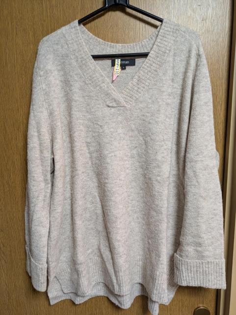 アンタイトル昨季美品ベージュ系アルパカ混Vネックふわもこニット大きいサイズ411号12号LLXLざっくりセーター < ブランド アンタイトル昨季美品ベージュ系アルパカ混Vネックふわもこニット大きいサイズ411号12号LLXLざっくりセーター < ブランドの