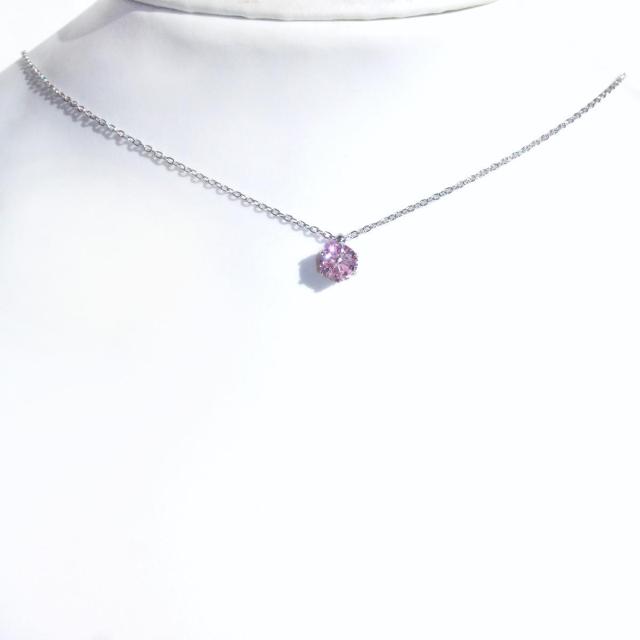送料無料 即買い:H&C 対アレルギーサージカルステンレス一粒 ピンク CZネックレス(6mm < 女性アクセサリー/時計 送料無料 即買い:H&C 対アレルギーサージカルステンレス一粒 ピンク CZネックレス(6mm < 女性アクセサリー/時計の