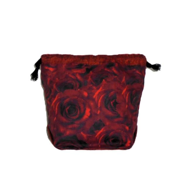 【底マチ幅が広い巾着】◆深紅の薔薇◆裏地あり巾着 < 女性ファッション 【底マチ幅が広い巾着】◆深紅の薔薇◆裏地あり巾着 < 女性ファッションの
