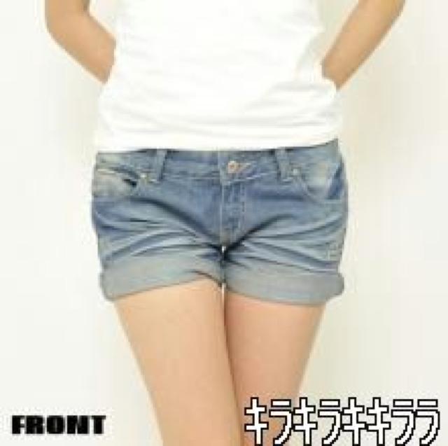 《New》オールシーズン★裏地チェック柄*デニムショーパン<28> < 女性ファッション  《New》オールシーズン★裏地チェック柄*デニムショーパン<28>  < 女性ファッションの