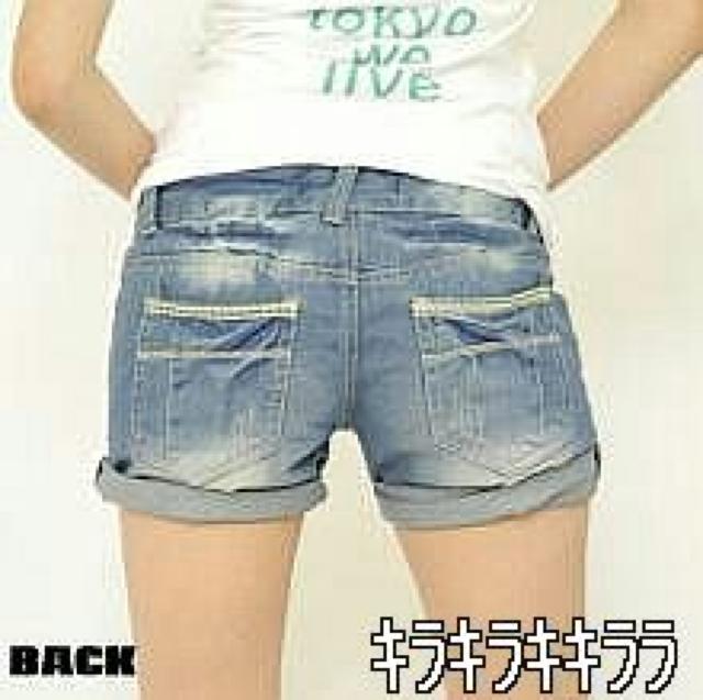 《New》オールシーズン★裏地チェック柄*デニムショーパン<28> < 女性ファッション  《New》オールシーズン★裏地チェック柄*デニムショーパン<28> < 女性ファッションの