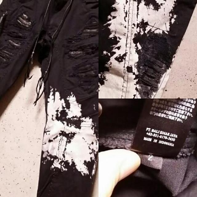 新品KMRIIケムリ SNAKE&GOATLEATHER Splash Crush Skinny Pants 2 < ブランド  新品KMRIIケムリ SNAKE&GOATLEATHER Splash Crush Skinny Pants 2 < ブランドの