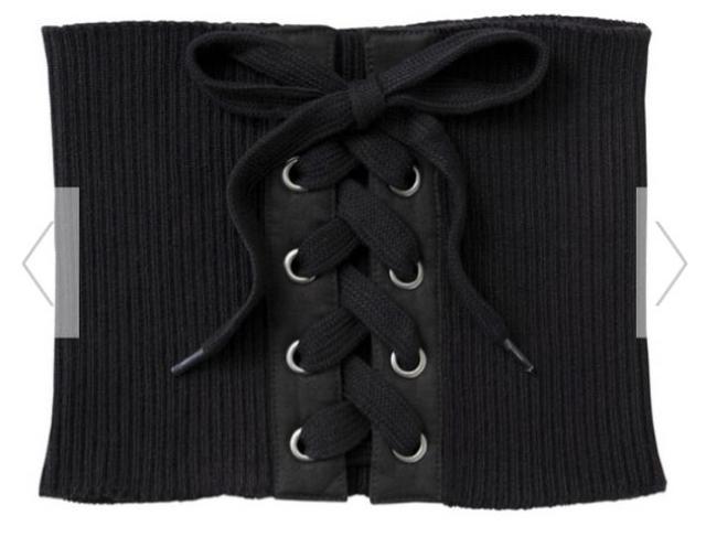 GU・レースアップニットコルセットベルト。ブラック < ブランド GU・レースアップニットコルセットベルト。ブラック < ブランドの