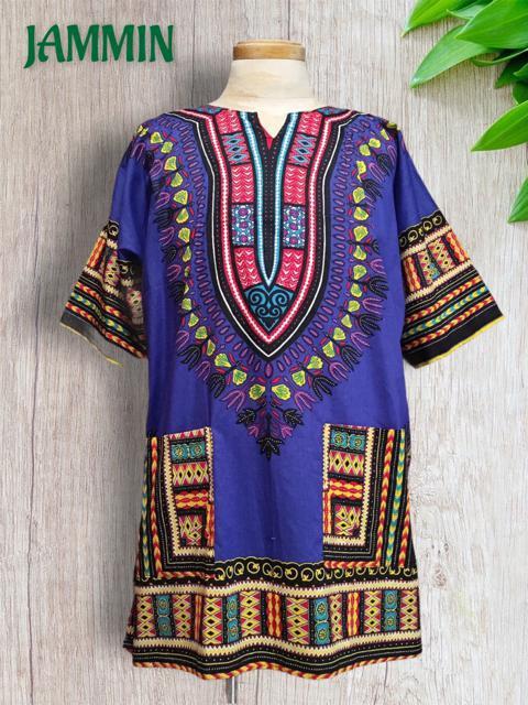 アフリカ民族衣装ダシキ★青★エスニック★ダシキ★ダンス★ブルー★アジアン < 男性ファッション  アフリカ民族衣装ダシキ★青★エスニック★ダシキ★ダンス★ブルー★アジアン  < 男性ファッションの