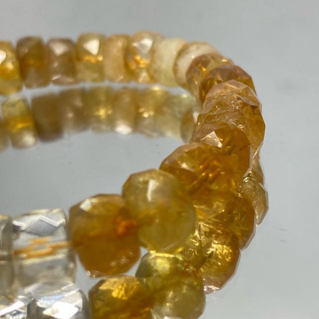 《No.436》ブラジル産 天然石シトリン ボタン多面カット < 女性アクセサリー/時計  《No.436》ブラジル産 天然石シトリン ボタン多面カット < 女性アクセサリー/時計の