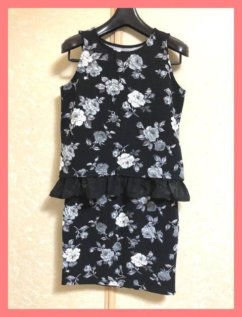 ☆新品☆花柄フリルノースリーブ&タイトスカートセットアップL☆ < 女性ファッション  ☆新品☆花柄フリルノースリーブ&タイトスカートセットアップL☆  < 女性ファッションの