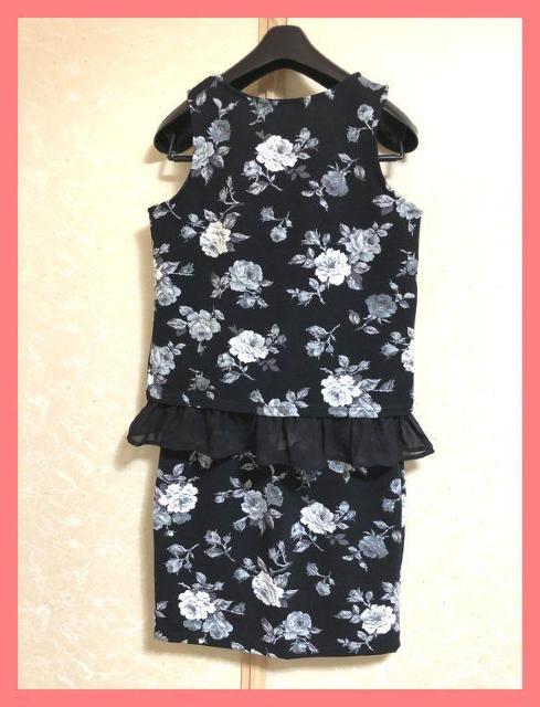 ☆新品☆花柄フリルノースリーブ&タイトスカートセットアップL☆ < 女性ファッション  ☆新品☆花柄フリルノースリーブ&タイトスカートセットアップL☆ < 女性ファッションの