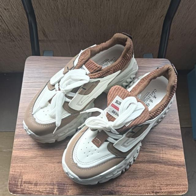 新品 24.5cm レディース スニーカー ブラウン シューズ 靴 厚底 < 女性ファッション  新品 24.5cm レディース スニーカー ブラウン シューズ 靴 厚底  < 女性ファッションの