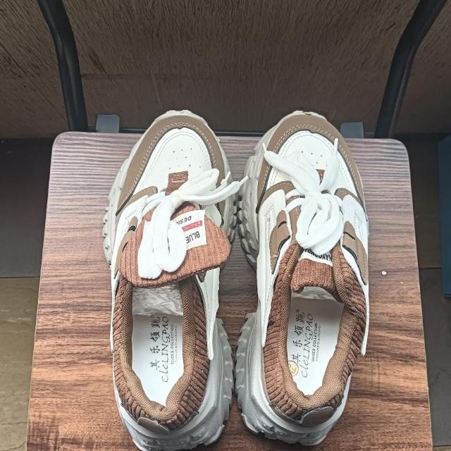 新品 24.5cm レディース スニーカー ブラウン シューズ 靴 厚底 < 女性ファッション  新品 24.5cm レディース スニーカー ブラウン シューズ 靴 厚底 < 女性ファッションの