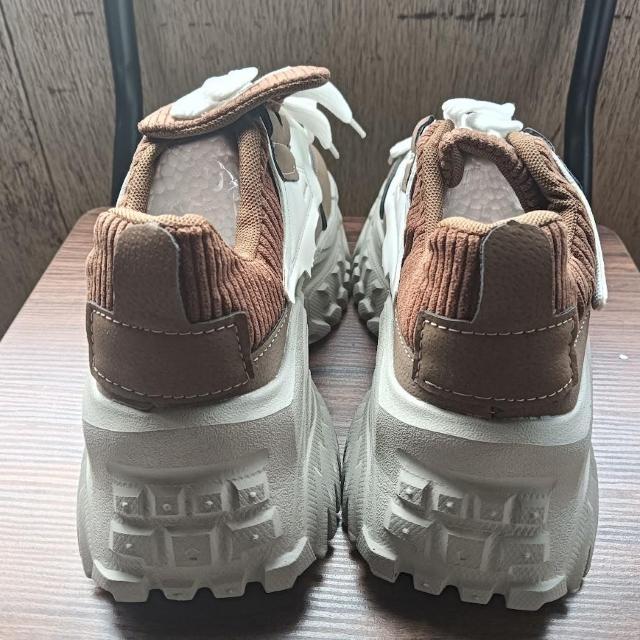 新品 24.5cm レディース スニーカー ブラウン シューズ 靴 厚底 < 女性ファッション  新品 24.5cm レディース スニーカー ブラウン シューズ 靴 厚底 < 女性ファッションの