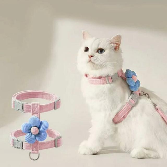 ぷっくりお花!ペットハーネス+リード 2点セット【新品】ピンク×水色 S●猫 うさぎ 子犬 小動物●お散歩 首輪 ハーネス 花 < ペット/手芸/園芸 ぷっくりお花!ペットハーネス+リード 2点セット【新品】ピンク×水色 S●猫 うさぎ 子犬 小動物●お散歩 首輪 ハーネス 花 < ペット/手芸/園芸の