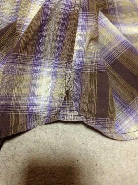 ラウンジリザード チェック柄 半袖シャツ Sサイズ1 細身 茶色×グレー 日本製 ロック < ブランド  ラウンジリザード チェック柄 半袖シャツ Sサイズ1 細身 茶色×グレー 日本製 ロック < ブランドの