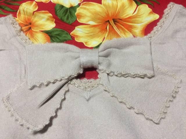 レストローズ☆バックリボン☆半袖トップス☆薄いピンク☆ < ブランド  レストローズ☆バックリボン☆半袖トップス☆薄いピンク☆ < ブランドの