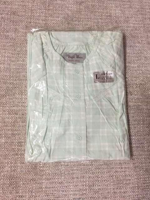 415.新品☆長袖パジャマ☆薄グリーンに白チェック柄☆サイズL < 女性ファッション  415.新品☆長袖パジャマ☆薄グリーンに白チェック柄☆サイズL  < 女性ファッションの