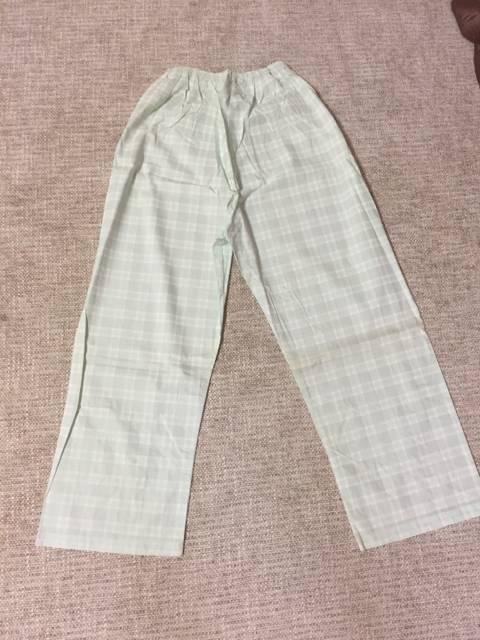 415.新品☆長袖パジャマ☆薄グリーンに白チェック柄☆サイズL < 女性ファッション  415.新品☆長袖パジャマ☆薄グリーンに白チェック柄☆サイズL < 女性ファッションの