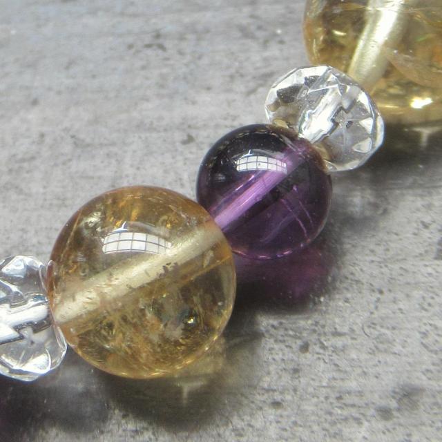 アメジストxシトリンブレスレット 天然石 パワーストーン < 女性アクセサリー/時計 アメジストxシトリンブレスレット 天然石 パワーストーン < 女性アクセサリー/時計の