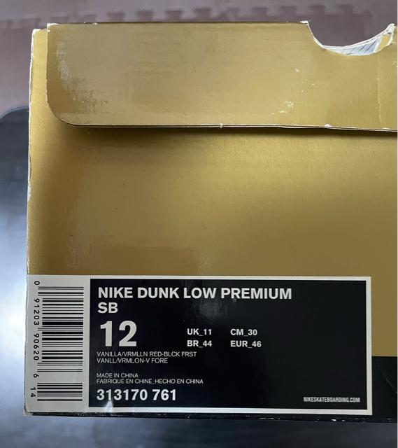 新品 DUNK LOW PREMIUM SB VANILLA/VRMLIN/RED/BLACK 313170-761 US12 < ブランド  新品 DUNK LOW PREMIUM SB VANILLA/VRMLIN/RED/BLACK 313170-761 US12 < ブランドの