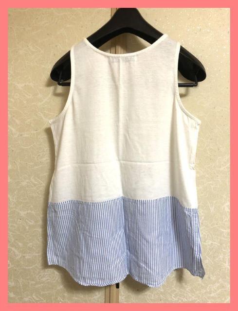 EMSエムズ☆超美品☆ゆるカワ♪ストライプシャツコンビタンク☆ < ブランド EMSエムズ☆超美品☆ゆるカワ♪ストライプシャツコンビタンク☆ < ブランドの