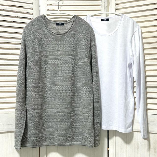 新品同様 JUNMEN ジュンメン レイヤードニット L < 男性ファッション 新品同様 JUNMEN ジュンメン レイヤードニット L < 男性ファッションの