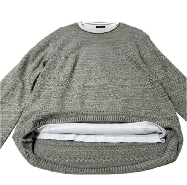 新品同様 JUNMEN ジュンメン レイヤードニット L < 男性ファッション 新品同様 JUNMEN ジュンメン レイヤードニット L < 男性ファッションの