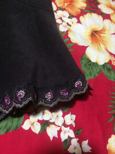 レストローズ☆濃茶☆マーメイド型スカート☆裾お花刺繍☆ < ブランド レストローズ☆濃茶☆マーメイド型スカート☆裾お花刺繍☆ < ブランドの