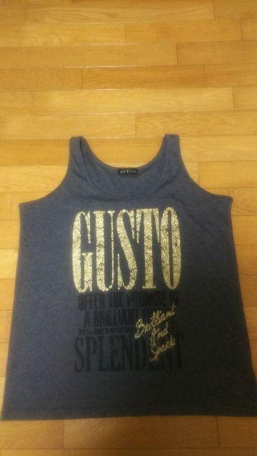 古着★金ラメロゴタンク★4L < 女性ファッション 古着★金ラメロゴタンク★4L < 女性ファッションの