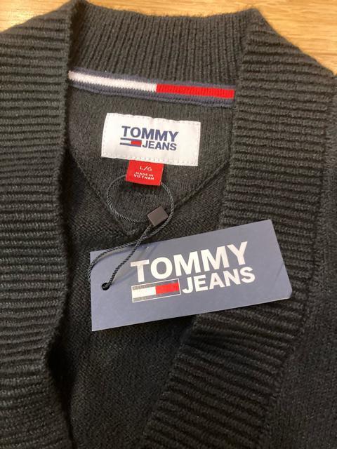TOMMY JEANS �J�[�f�B�K�� sizeL  ���� �{�[�_�[ �㎿  �g�~�[�q���t�B�K�[ �� �u�����h�� 