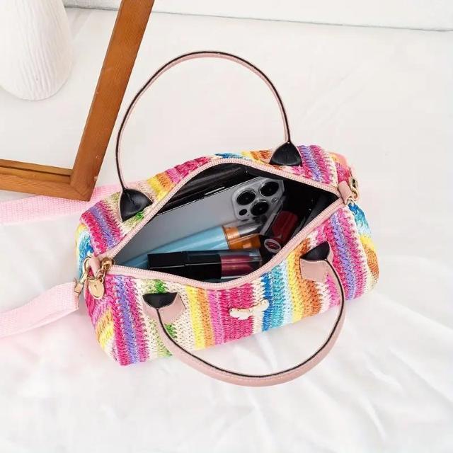 爆ヤス価格価格1490円★幾何学模様 レディース ショルダー メッセンジャーバッグ ミックスカラー PVC ジッパー付きピンク < 女性ファッション 爆ヤス価格価格1490円★幾何学模様 レディース ショルダー メッセンジャーバッグ ミックスカラー PVC ジッパー付きピンク < 女性ファッションの