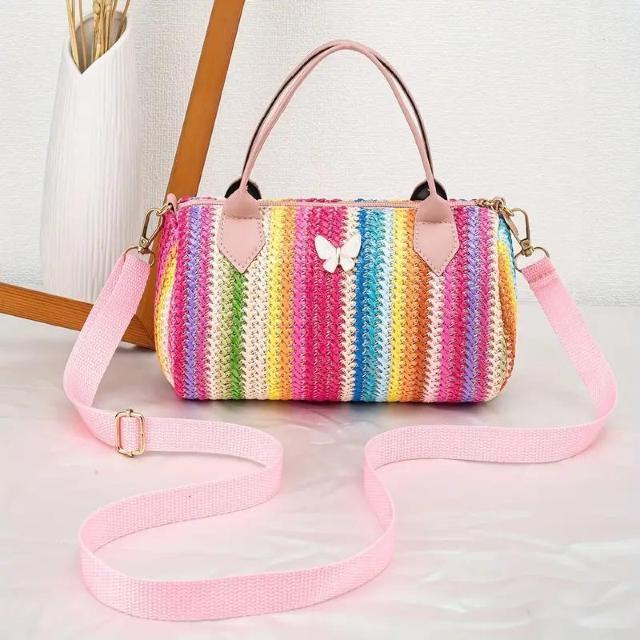 爆ヤス価格価格1490円★幾何学模様 レディース ショルダー メッセンジャーバッグ ミックスカラー PVC ジッパー付きピンク < 女性ファッション 爆ヤス価格価格1490円★幾何学模様 レディース ショルダー メッセンジャーバッグ ミックスカラー PVC ジッパー付きピンク < 女性ファッションの