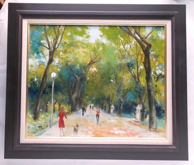 (^^♪金山ヒロシ油彩画【参道の並木】『F12号』新額付き★樹林がシンメトリックに続く公園の参道  < ホビー  (^^♪金山ヒロシ油彩画【参道の並木】『F12号』新額付き★樹林がシンメトリックに続く公園の参道   < ホビーの