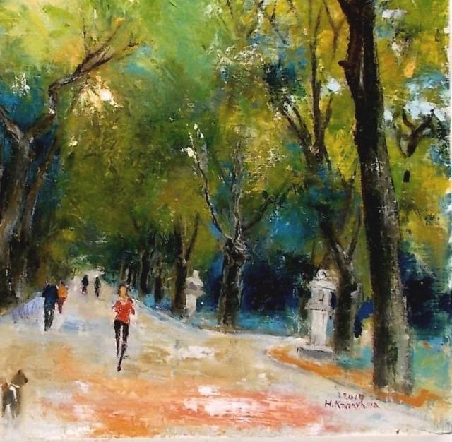 (^^♪金山ヒロシ油彩画【参道の並木】『F12号』新額付き★樹林がシンメトリックに続く公園の参道  < ホビー  (^^♪金山ヒロシ油彩画【参道の並木】『F12号』新額付き★樹林がシンメトリックに続く公園の参道  < ホビーの