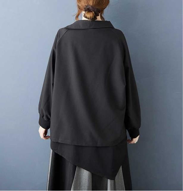 アシメ ジップ カットソー 異素材 リブ付き ブラック 大きいサイズ < 女性ファッション アシメ ジップ カットソー 異素材 リブ付き ブラック 大きいサイズ < 女性ファッションの